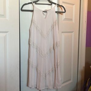cream white flowy lace dress